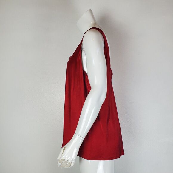 Vintage 90's Nordstrom Plus Size Maroon Silk Tank - Picture 2 of 5